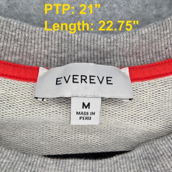Evereve Women Medium Heart Graphic Crewneck Sweatshirt Long Sleeve heather Gray - Picture 4 of 5
